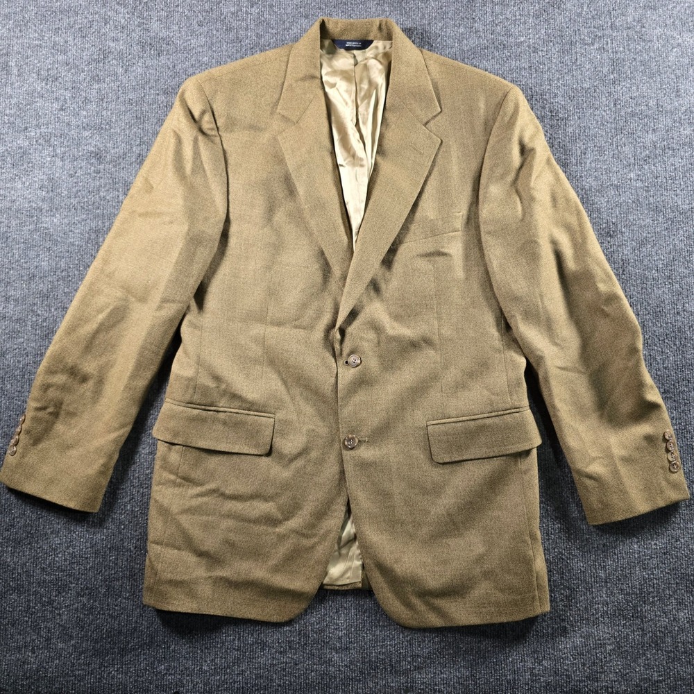 Brooks Brothers Mens 40R Blazer Sport Coat Tan Brown Two Button Made in USA